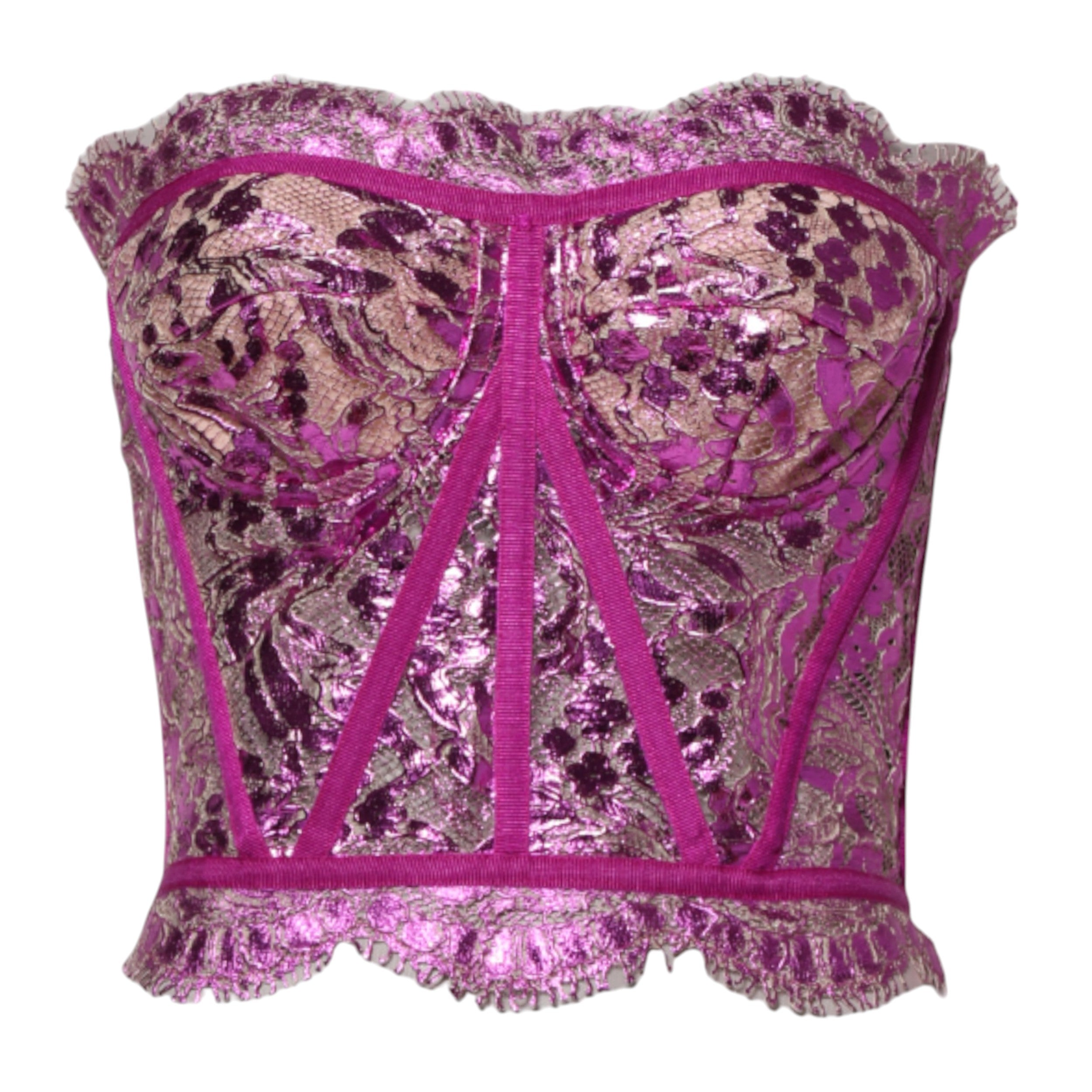 Dolce & Gabbana Pink Bustier Sleeveless Corset Blouse Top